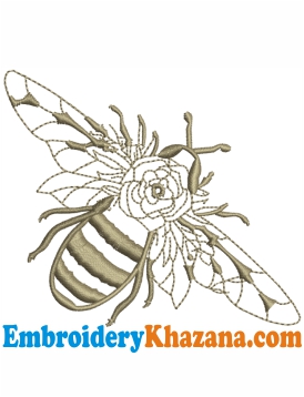 Boho Queen Honey Bee Embroidery Design