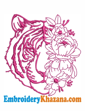 Boho Tiger Embroidery Design