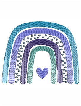 Boho Rainbow Embroidery Design
