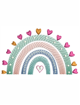 Boho Rainbow Embroidery Design