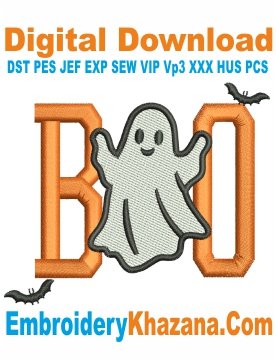 Boo Embroidery Design