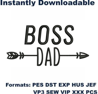 Boss Dad Embroidery Designs
