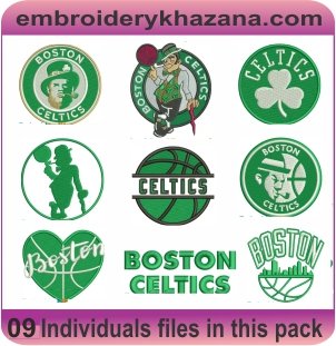 Boston Celtics Logo Embroidery Designs Bundle