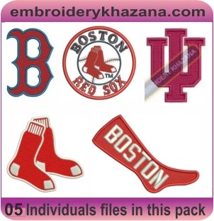 Boston Red Sox Logo Embroidery Designs Bundle