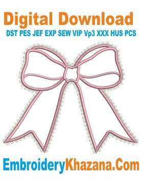 Bow Lace Applique Embroidery Design