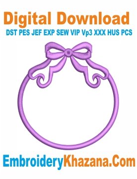 Bow Frame Embroidery Design