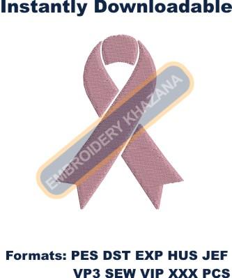 Breast Cancer Ribbon embroidery designs