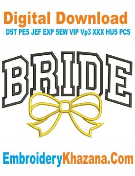 Bride Applique Embroidery Design