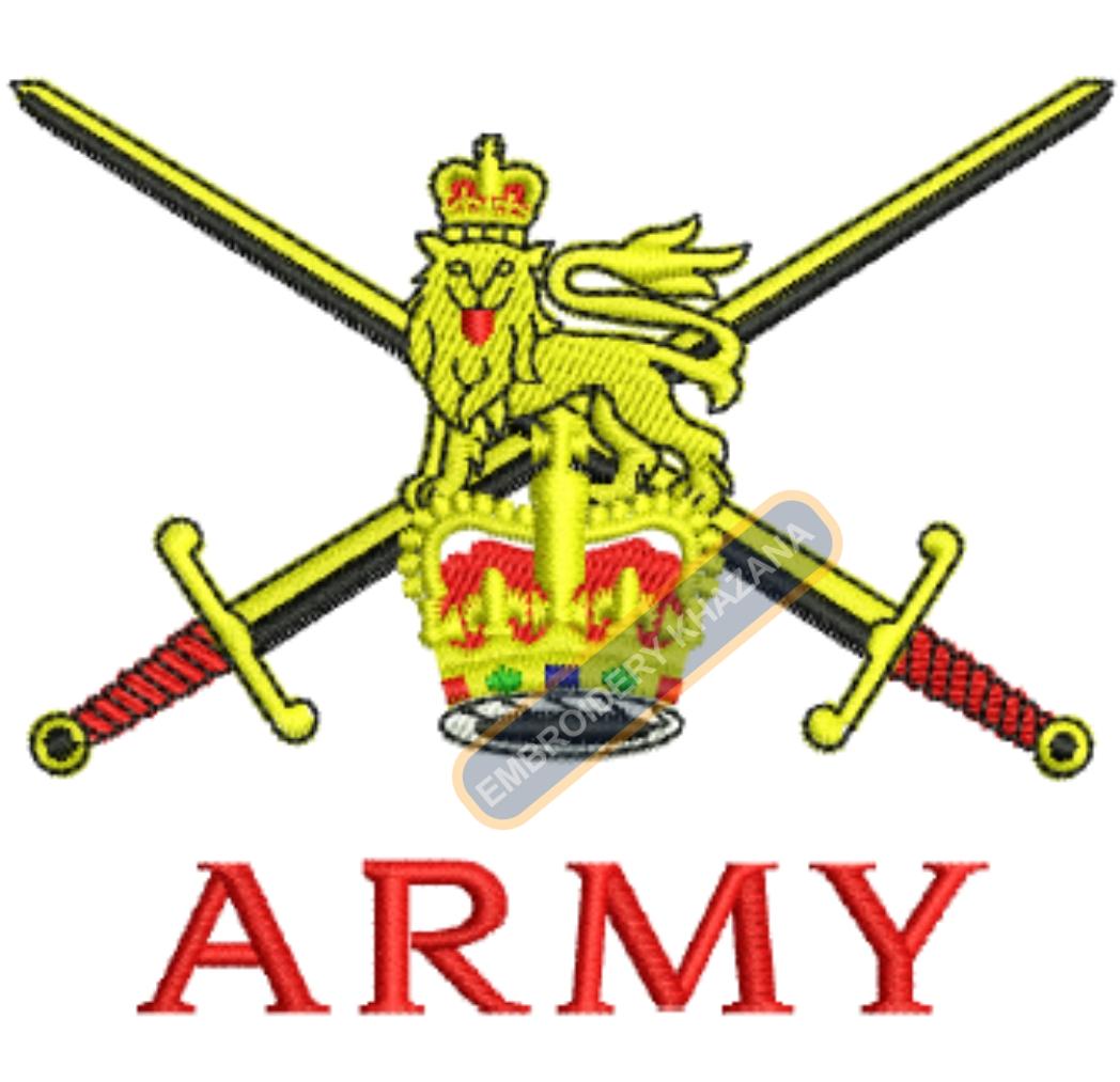 British Army Crest Embroidery Design