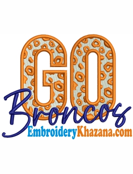 Broncos Football Embroidery Design