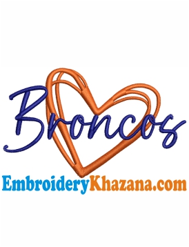 Broncos Logo Embroidery Design