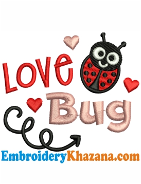 Bug Love Embroidery Design