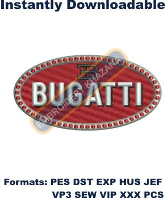 Bugatti Car Logo embroidery design