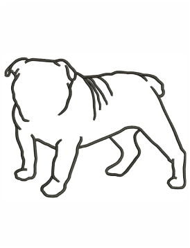 Bulldog Outline Embroidery Design