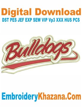 Bulldogs Letters Embroidery Files