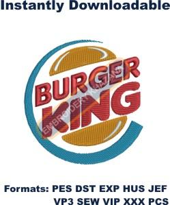 Burger King Logo Embroidery Design