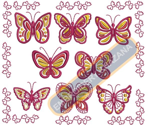 Butterfly Flower Embroidery Design