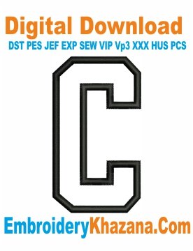 C Letter Applique Embroidery Design