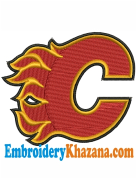 Calgary Flames Logo Embroidery Design