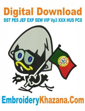 Calimero Cartoon Embroidery Design