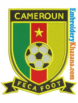 Cameroon Football Team Embroidery Design