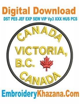 Canada Victoria Embroidery Design