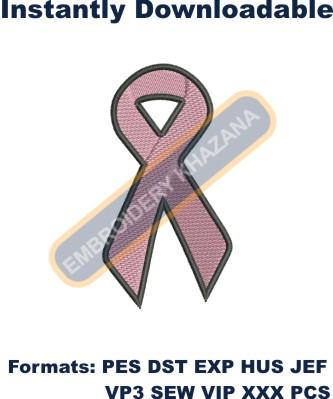 Cancer Ribbon Embroidery Design