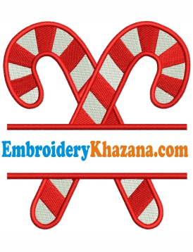 Candy Canes Embroidery Design