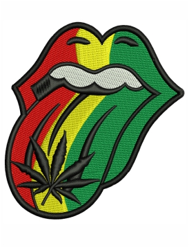 Cannabis The Rolling Stones Embroidery Design