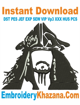 Captain Jack Sparrow Embroidery Design