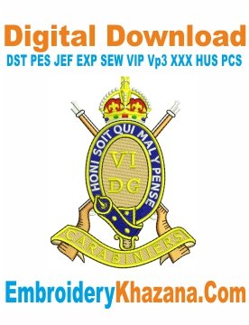 Carabiniers 6th Dragoon Guards Embroidery Pattern