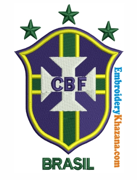 Cbf Brazil Football Logo Embroidery Design