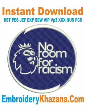 No Room For Racism Logo Embroidery Design