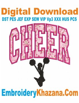 Cheer Girl Mom Applique Embroidery Files