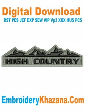 Chevy High Country Emblem Embroidery Design