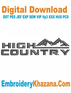 Chevy High Country Logo Embroidery Design