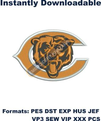 Chicago Bears Football Embroidery Design