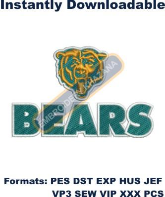 Chicago Bears Football Logo Embroidery Design