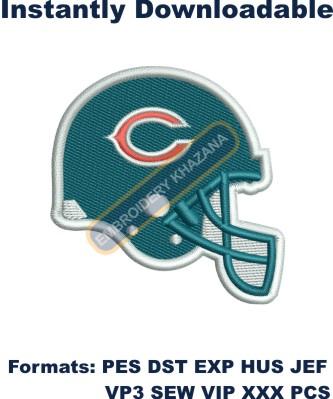 Chicago Bears Helmet Embroidery Design