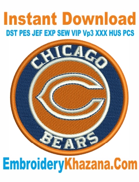 Chicago Bears Logo Cap Embroidery Design