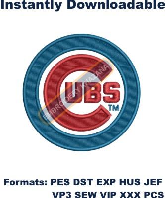 Chicago Cubs Bear Mlb Logo Embroidery Design
