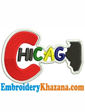 Chicago Applique Embroidery Design