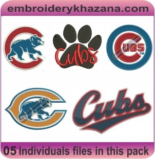 Chicago Cubs Logo Embroidery Designs Bundle