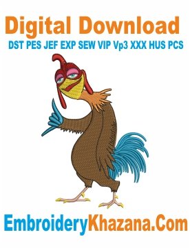 Chicken Joe Embroidery Design