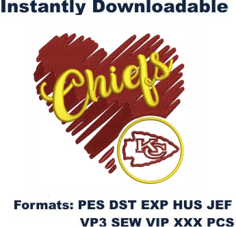 Kansas City Chiefs Logo Embroidery Design