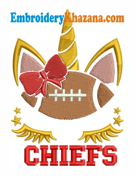 Chiefs Unicorn Embroidery Design