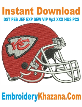 Kansas City Chiefs Helmet Embroidery Design