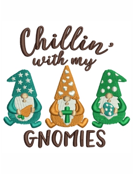 Chillin Gnomies Easter Embroidery Design