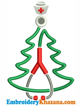Christmas Nurse Stethoscope Embroidery Design