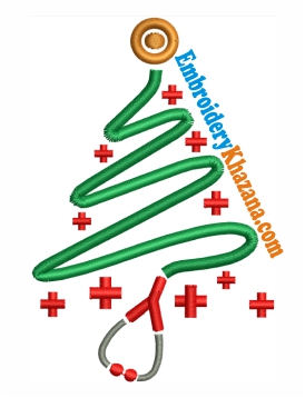 Christmas Stethoscope Embroidery Design
